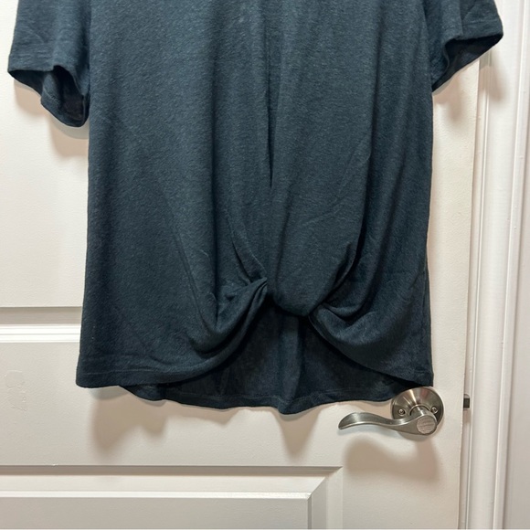 Bobeau Charcoal V-Neck Twist Tee - Picture 2 of 7